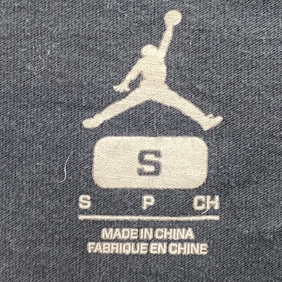 Air Jodan Jumpman Shirt Mens Small Black Spell Out Logo Basketball Athletic - Picture 5 of 8